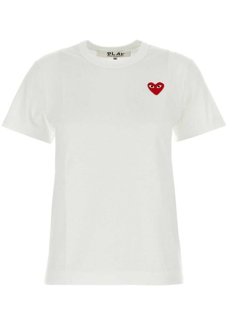 embroied logo t-shirt unisex white COMME DES GARÇONS PLAY | AX-T108-0512